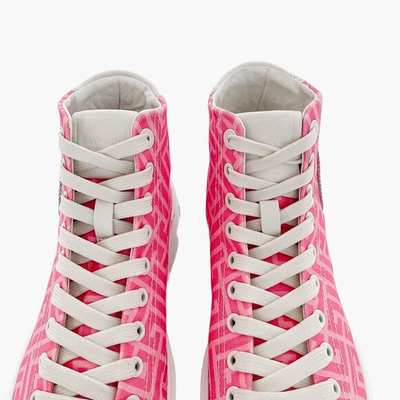 Balmain x Barbie B-Court Sneakers EU 36 US 6 Pink High Top Lace Up Booties - Picture 4 of 13